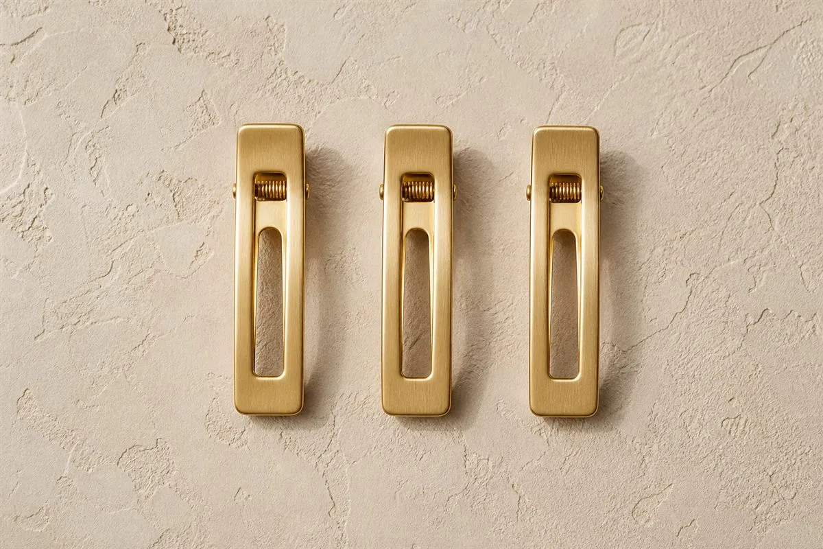 Trio de Mini Barrettes Dorées Signature