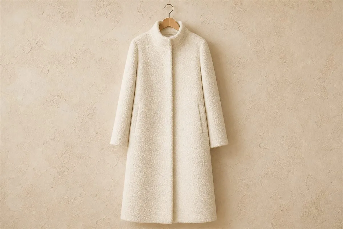 Manteau Long en Laine Bouclée — Iconic