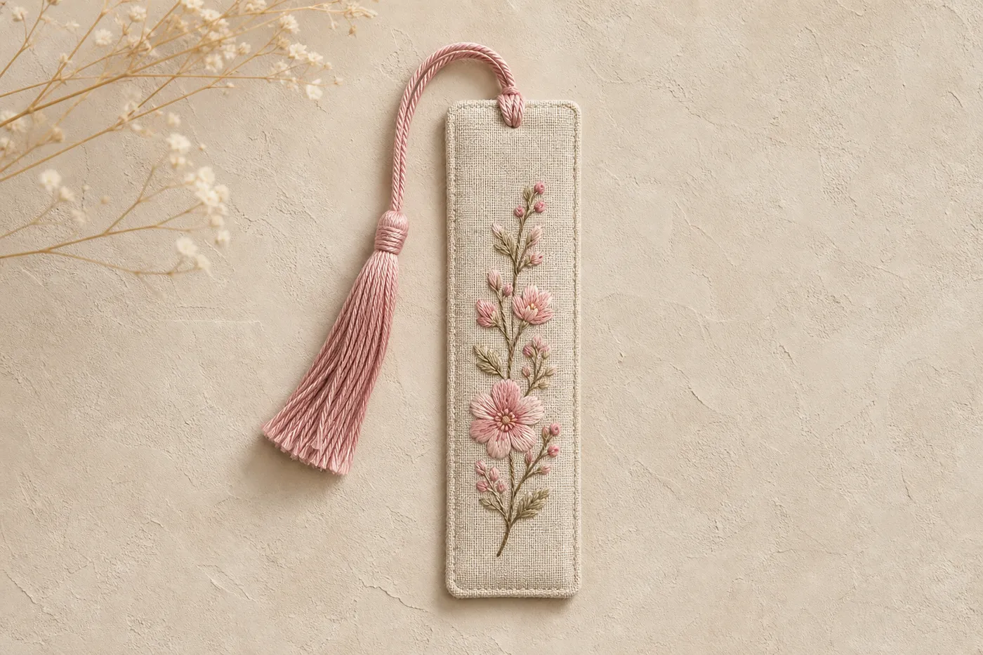 Embroidered Fabric Bookmark No.13