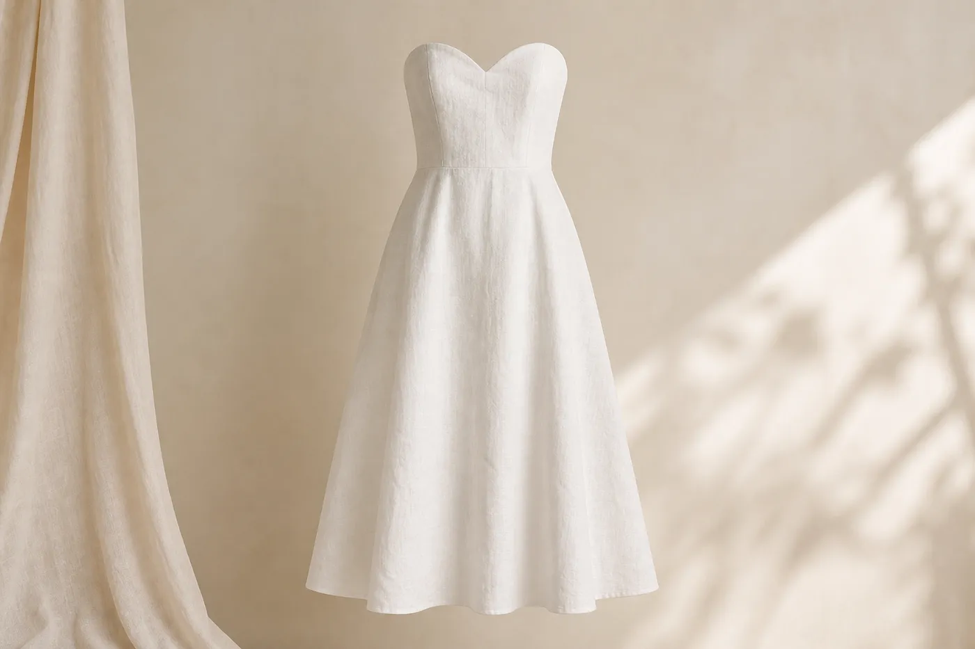 Iconic Linen Strapless Dress
