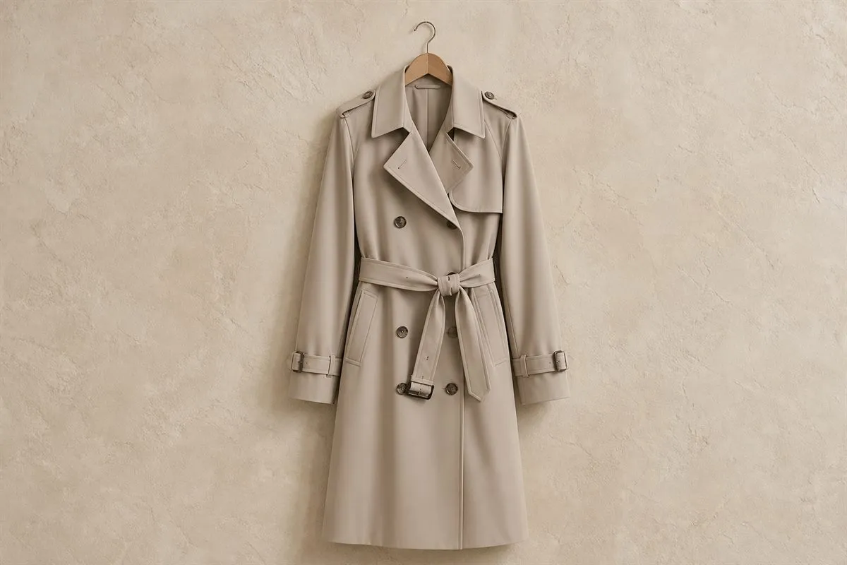 Trench Mi-Long en Gabardine Fluide No.12